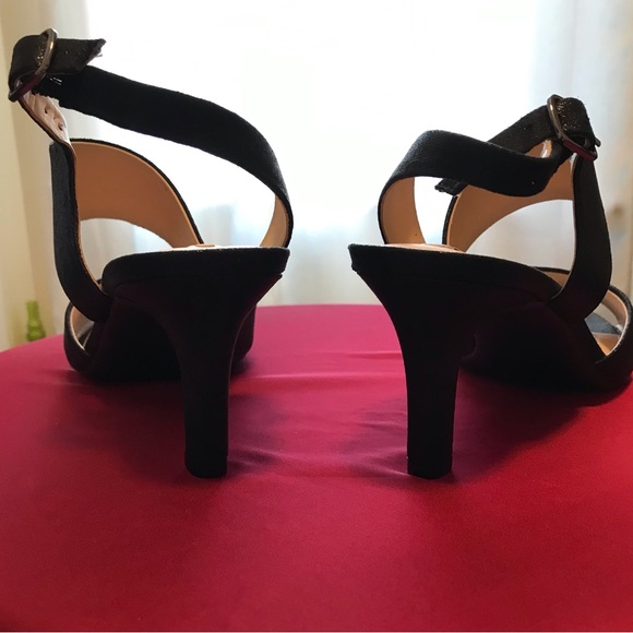 Alex Marie Black Slingback Sandals with Textured Fabric and Very Comfortable. - Picture 4 of 12